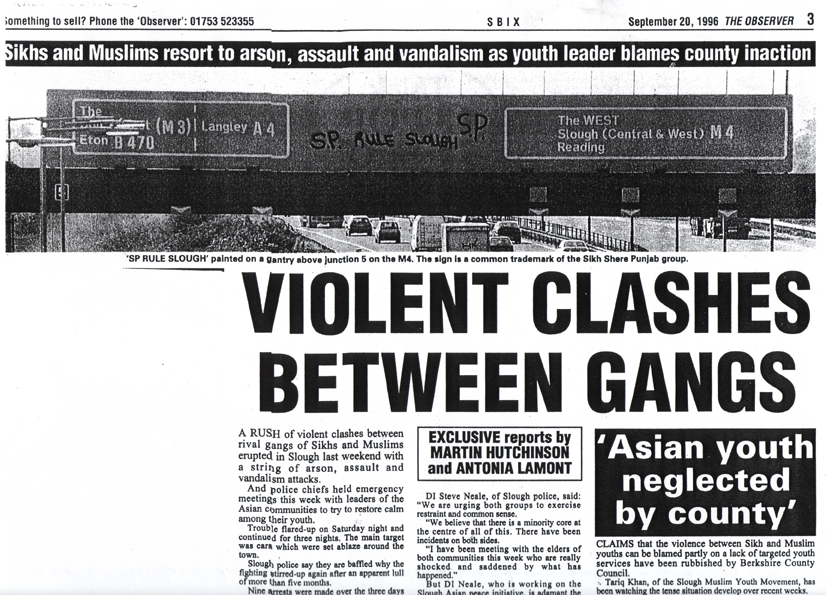 Newspaper Headline: Violent Clashes Between Gangs